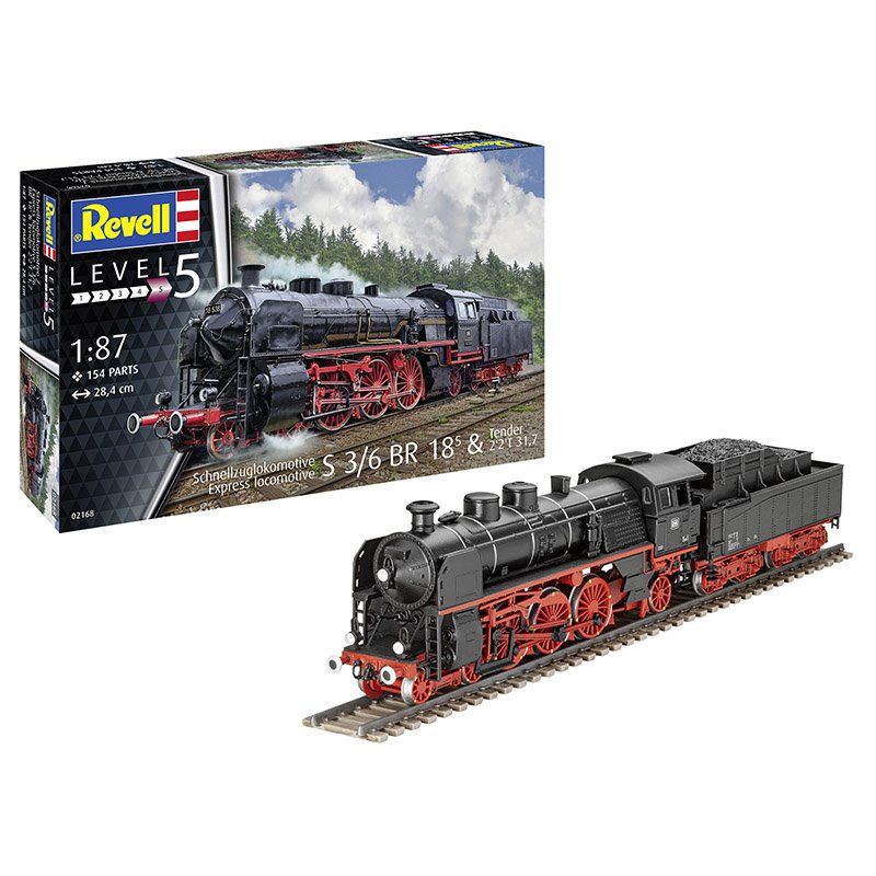 REVELL 1/87 EXPRESS LOCOMOTIVE S3/6 BR18(5) WITH TENDER 2-2-T