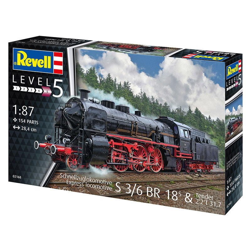 REVELL 1/87 EXPRESS LOCOMOTIVE S3/6 BR18(5) WITH TENDER 2-2-T