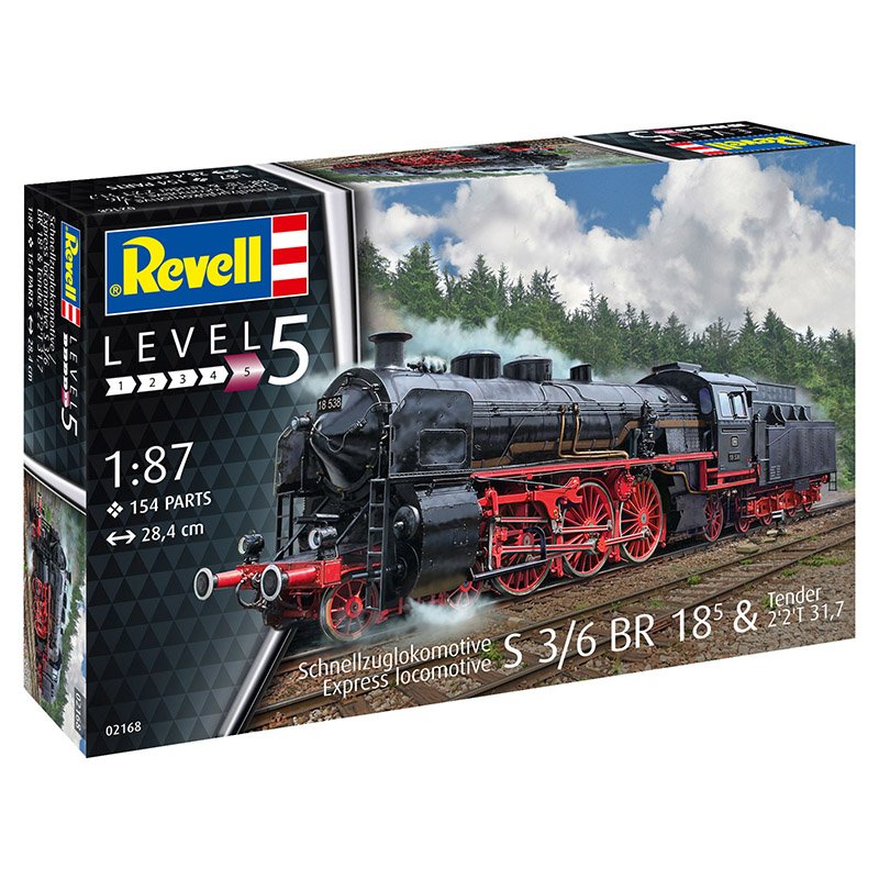 REVELL 1/87 EXPRESS LOCOMOTIVE S3/6 BR18(5) WITH TENDER 2-2-T