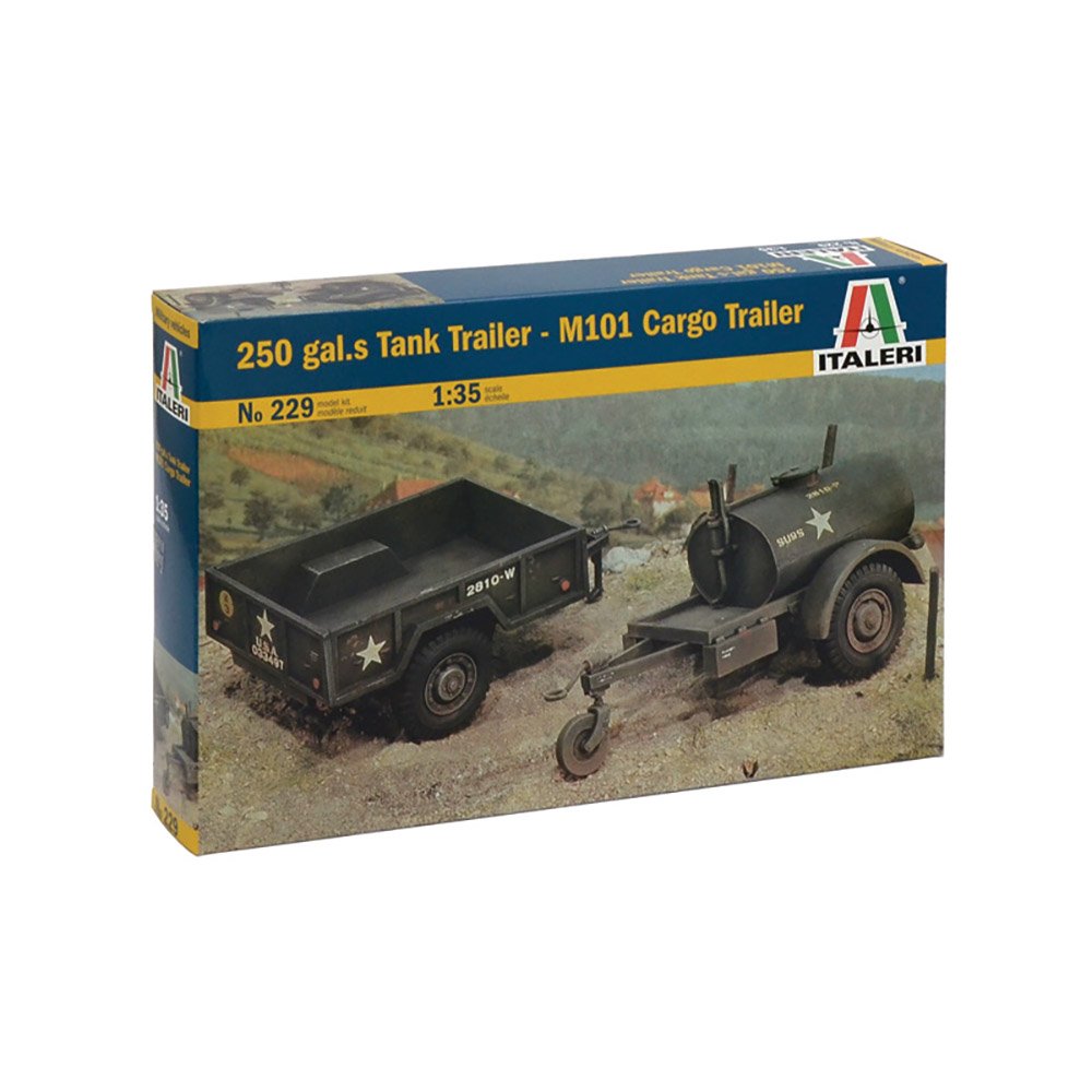 ITALERI 1/35 250GAL.S TANK TRAILER - M101 CARGO TRAILER