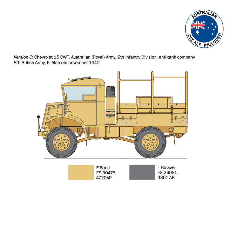 ITALERI 1/35 CHEVROLET 15 CWT "D-DAY 80TH ANNIVERSARY" WITH AUS.DECALS