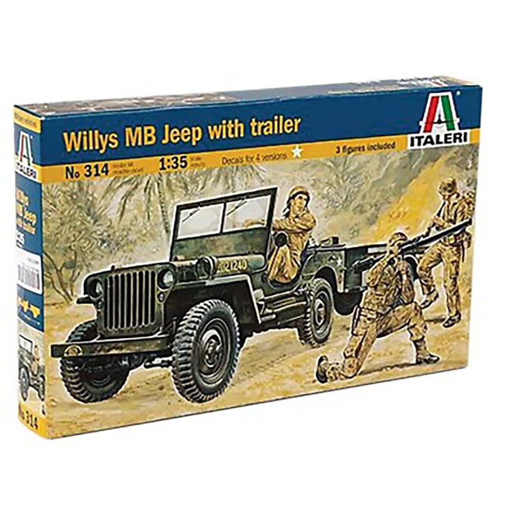 ITALERI 1/35 WILLYS MB JEEP WITH TRAILER