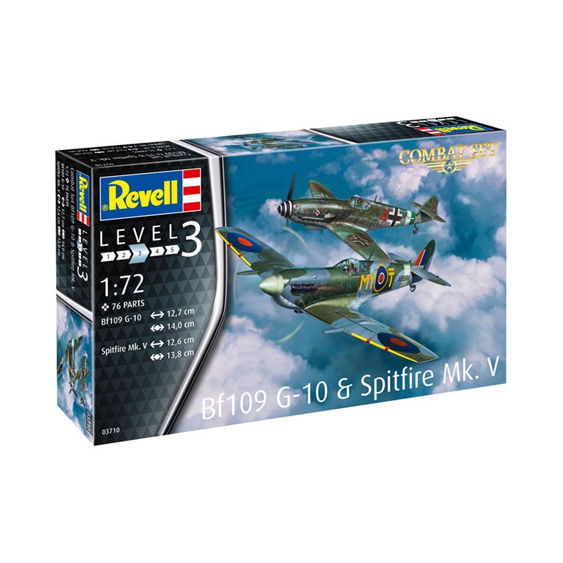 REVELL 1/72 COMBAT SET MESSERSCHMITT BF109 G-10 AND SPITFIRE MK.V