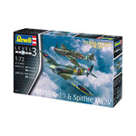 REVELL 1/72 COMBAT SET MESSERSCHMITT BF109 G-10 AND SPITFIRE MK.V