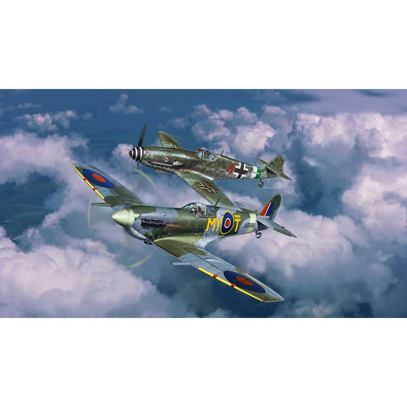 REVELL 1/72 COMBAT SET MESSERSCHMITT BF109 G-10 AND SPITFIRE MK.V