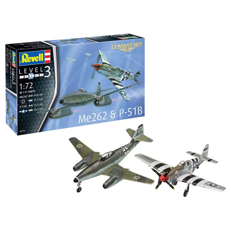 REVELL 1/72 COMBAT SET MESSERSCHMITT ME262 - P-51B MUSTANG