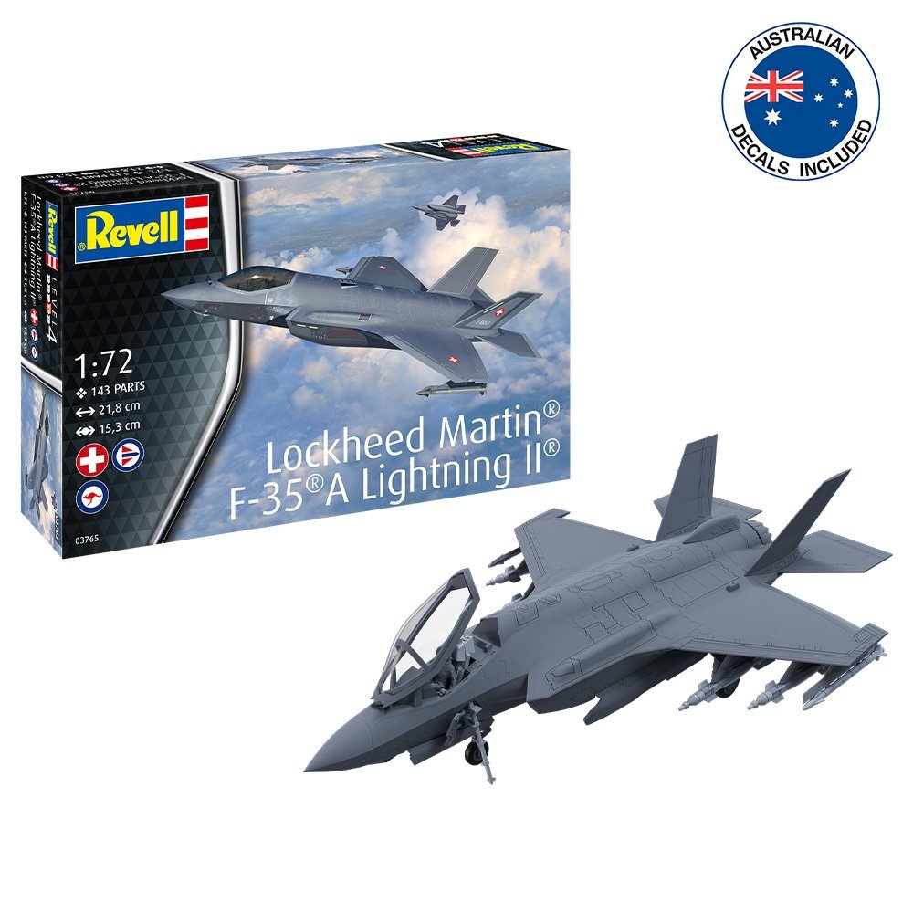 REVELL 1/72 LOCKHEED MARTIN F-35A LIGHTNING II WITH AUS. DECALS
