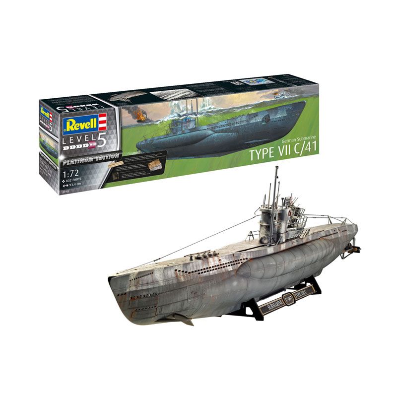 REVELL 1/72 GERMAN SUBMARINE TYPE VII C/41