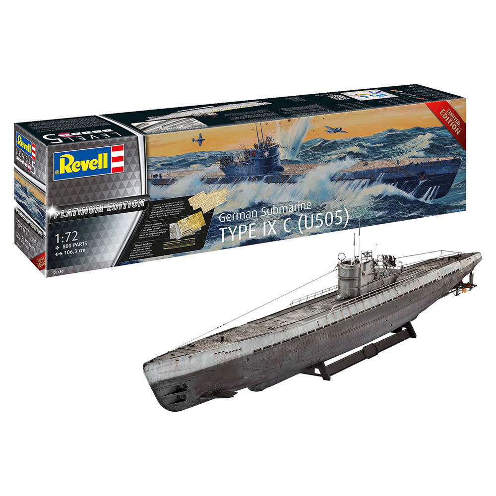 REVELL 1/72 GERMAN SUBMARINE TYPE IX C U505 - PLATINUM EDITION