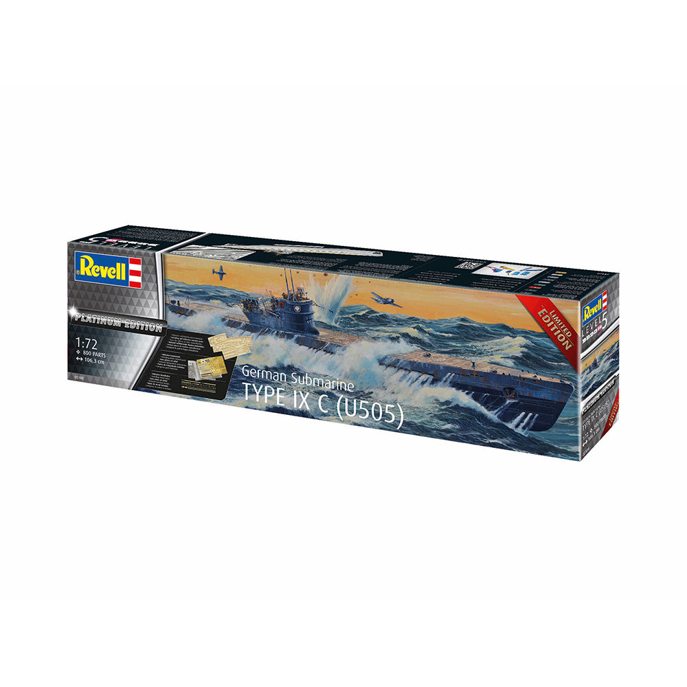 REVELL 1/72 GERMAN SUBMARINE TYPE IX C U505 - PLATINUM EDITION