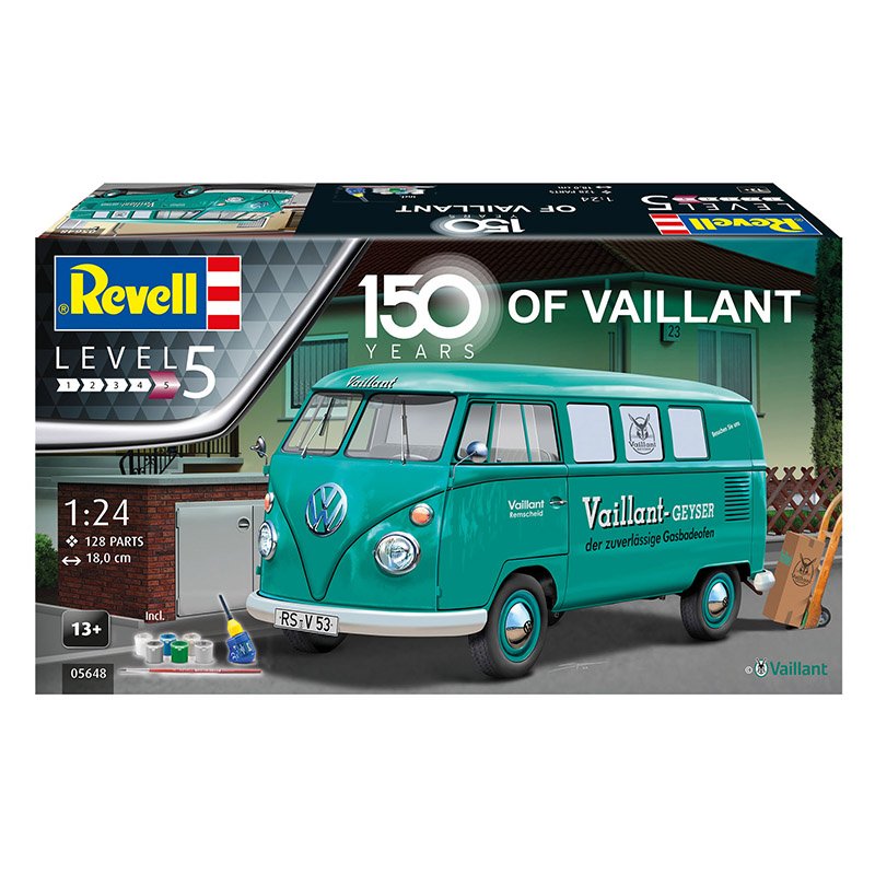REVELL 1/24 GIFT SET 150 YEARS OF VAILLANT VW T1 BUS