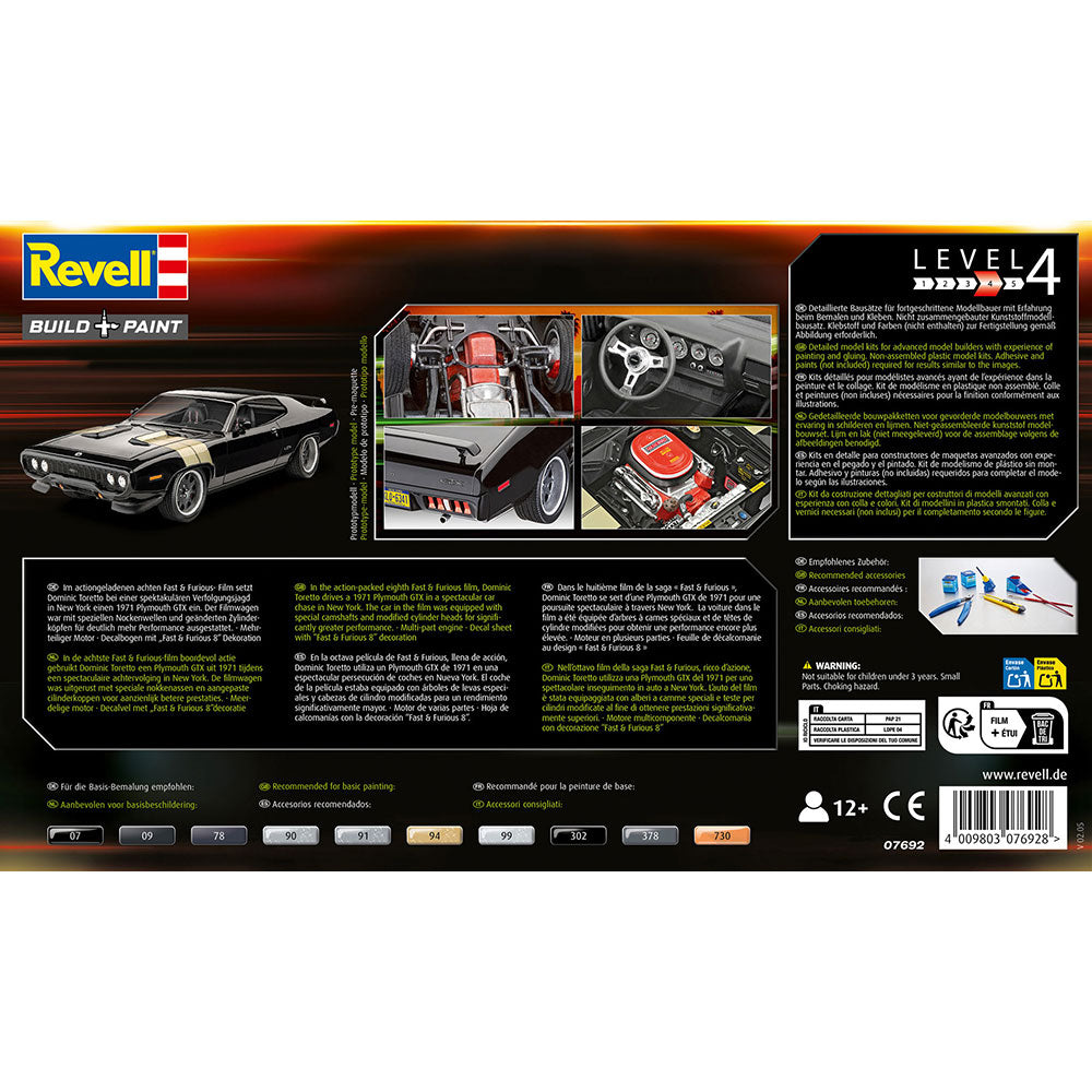 REVELL 1/24 FAST AND FURIOUS - DOMINIC'S 1971 PLYMOUTH GTX