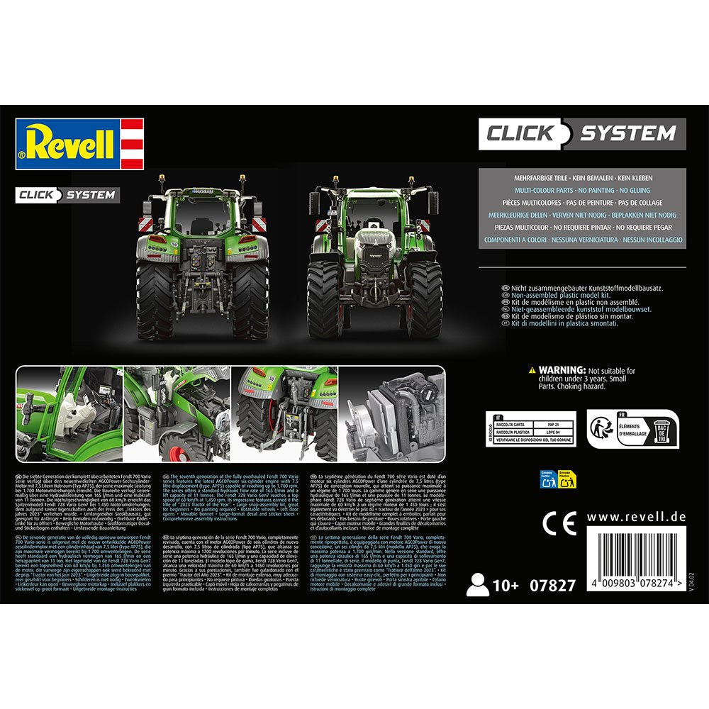 REVELL 1/20 FENDT 728 VARIO TRACTOR CLICK SYSTEM