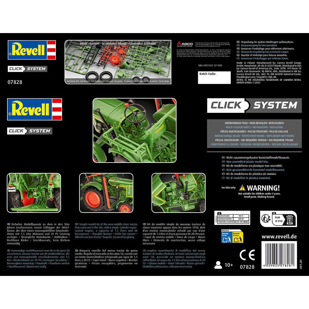 REVELL 1/24 FENDT F20 DIESEL HORSE TRACTOR - CLICK SYSTEM