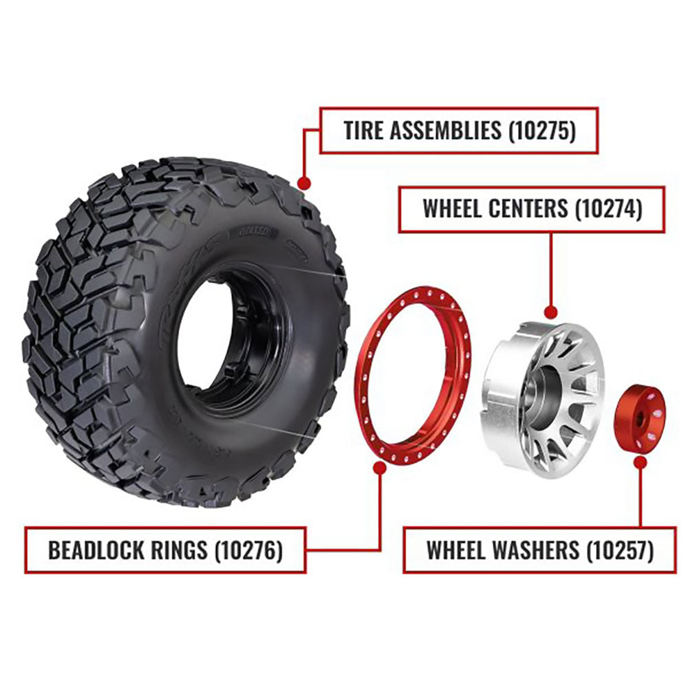 TRAXXAS WHEEL WASHERS ALUM RED