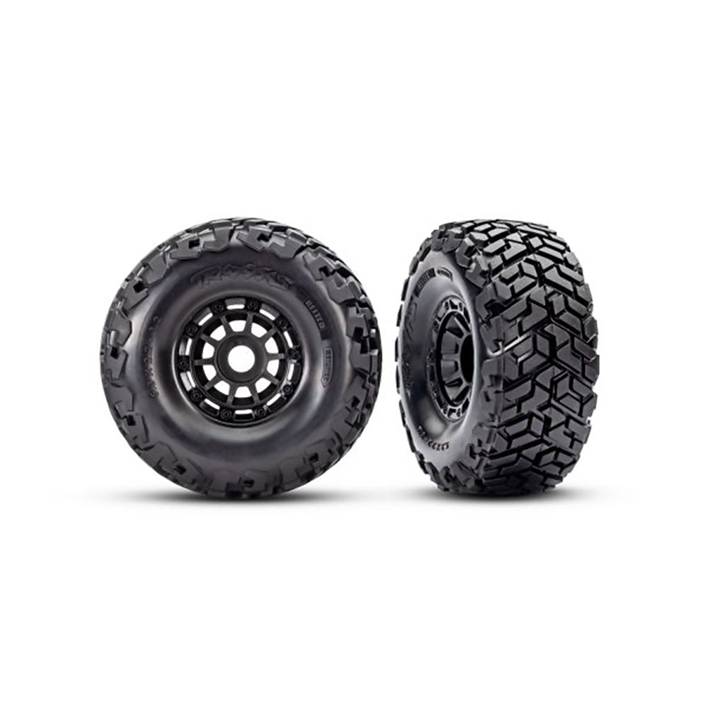 TRAXXAS T&W BLK WHL MAXX SC TIRES (L&R)