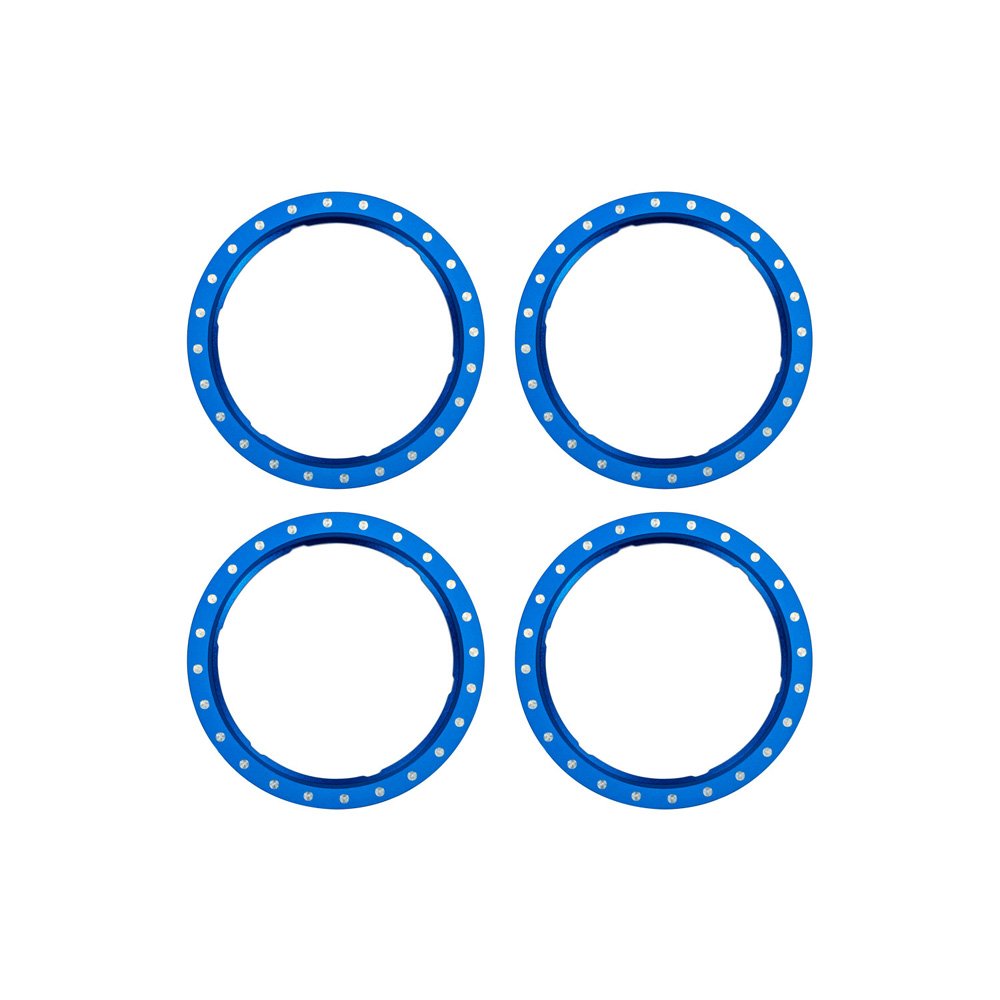 TRAXXAS PRO SCALE BLUE ALUMINUM BEADLOCK RINGS (4)