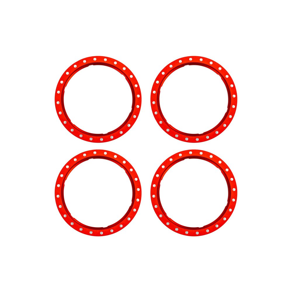TRAXXAS PRO SCALE RED ALUMINUM BEADLOCK RINGS (4)