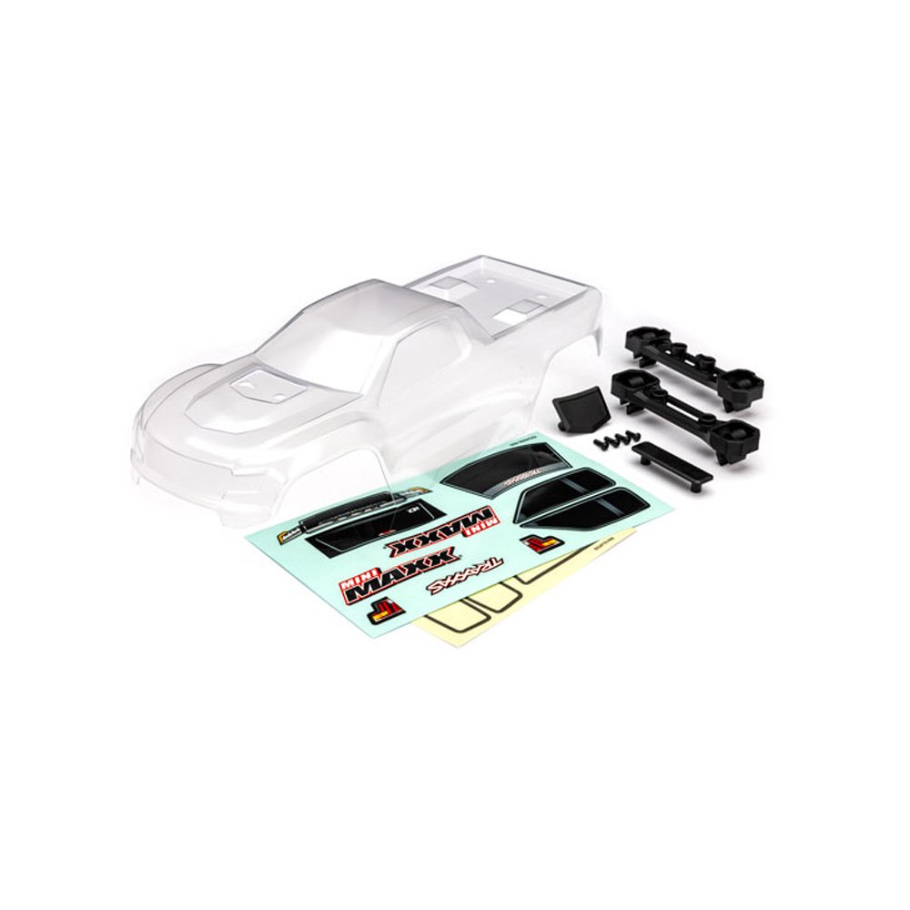 TRAXXAS BODY MINI MAXX CLEAR/DECALS