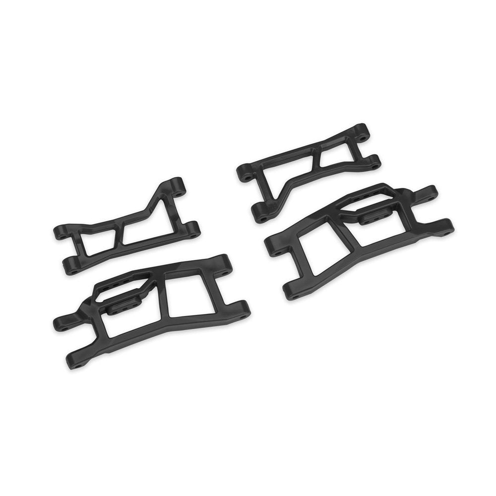 TRAXXAS BLACK WIDEMAXX FRONT UPPER & LOWER HD SUSPENSION ARMS