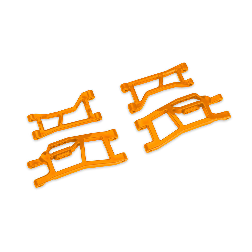TRAXXAS ORANGE WIDEMAXX FRONT UPPER & LOWER HD SUSPENSION ARMS