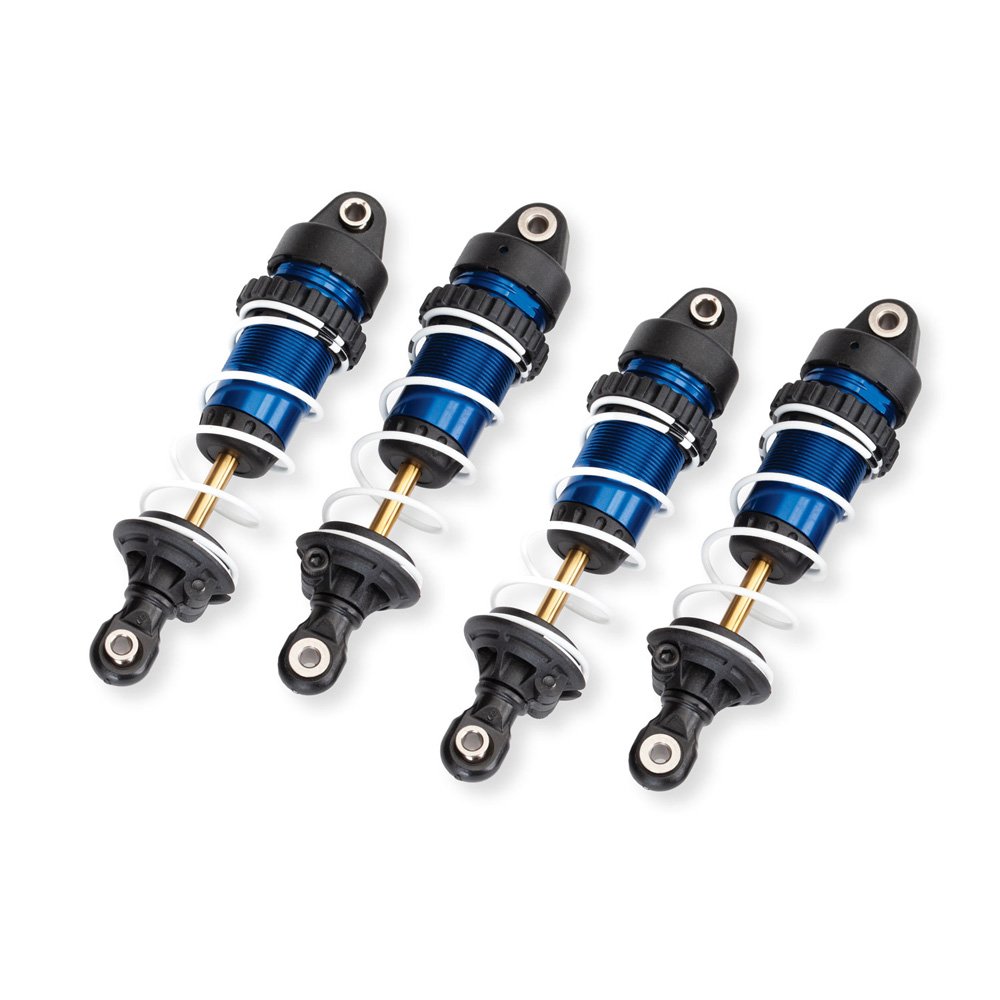 TRAXXAS BLUE ALUMINUM MINI GTR LONG SHOCKS & SPRINGS (4)