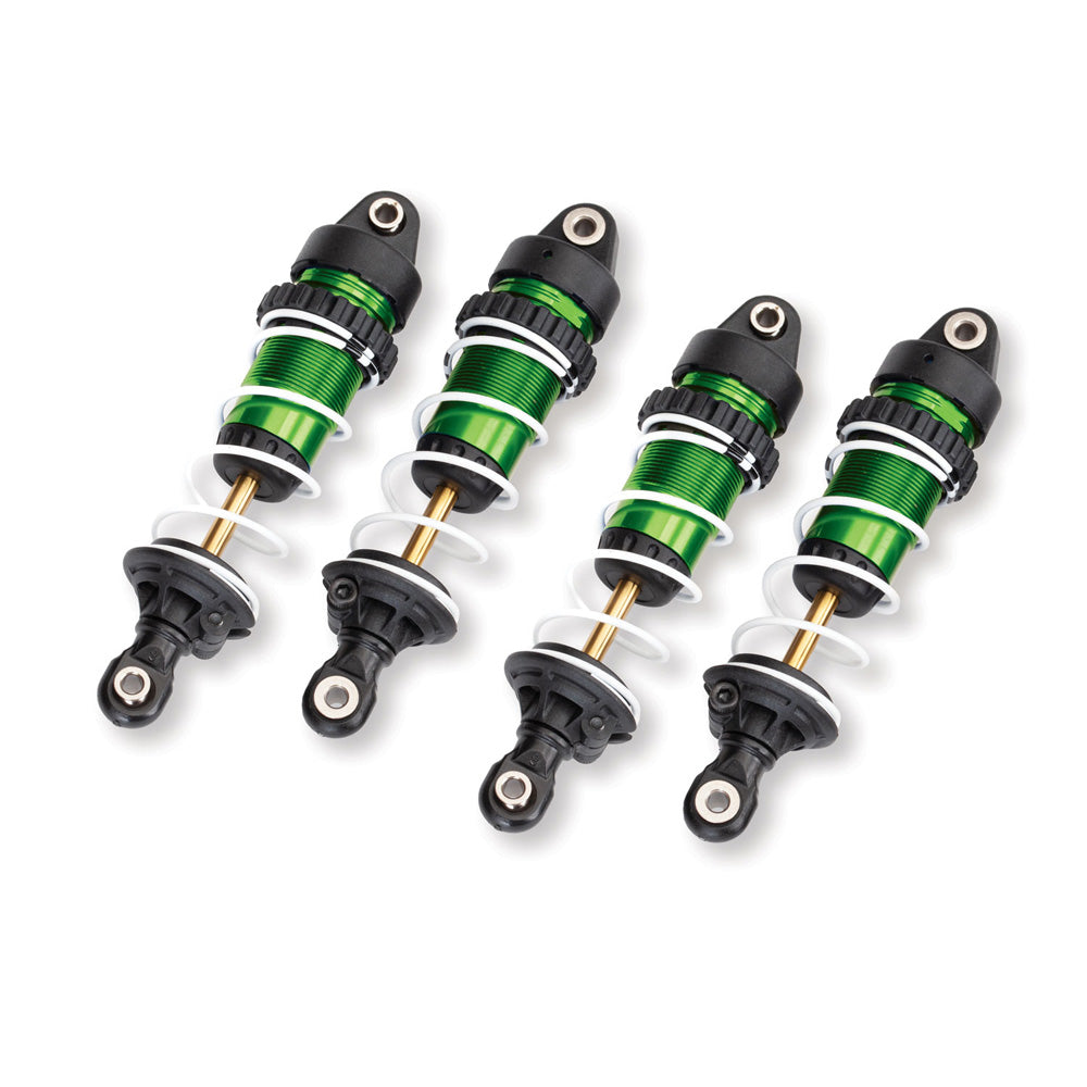 TRAXXAS GREEN ALUMINUM MINI GTR LONG SHOCKS & SPRINGS (4)