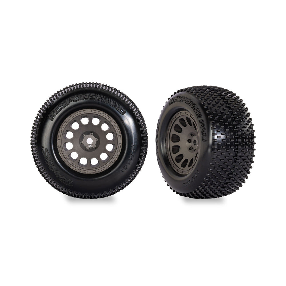 TRAXXAS GRAY MINI XRT WHEELS W/ RESPONSE PRO TIRES (2)