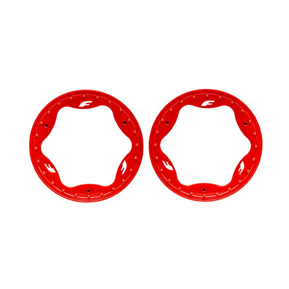 TRAXXAS 3.5" RED FUNCO FRONT BEADLOCK RINGS (2)