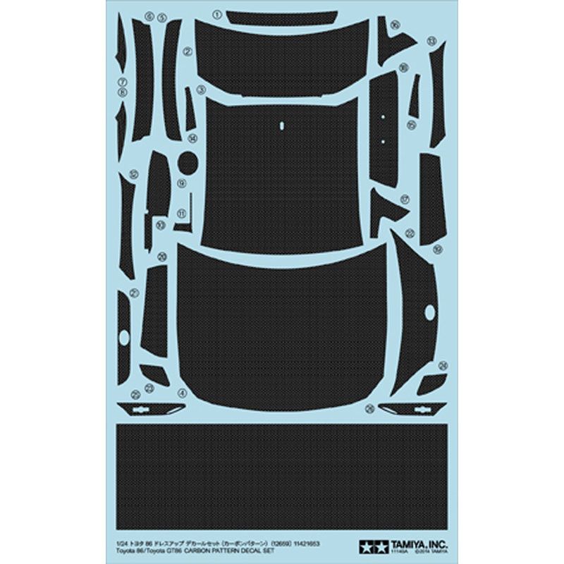 TAMIYA 1/24 TOYOTA 86/GT86 CARBON PATTERN DECAL SET