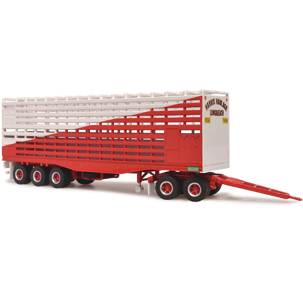 HIGHWAY REPLICAS 1/64 LIVESTOCK TRAILER - HARRIS HAULAGE