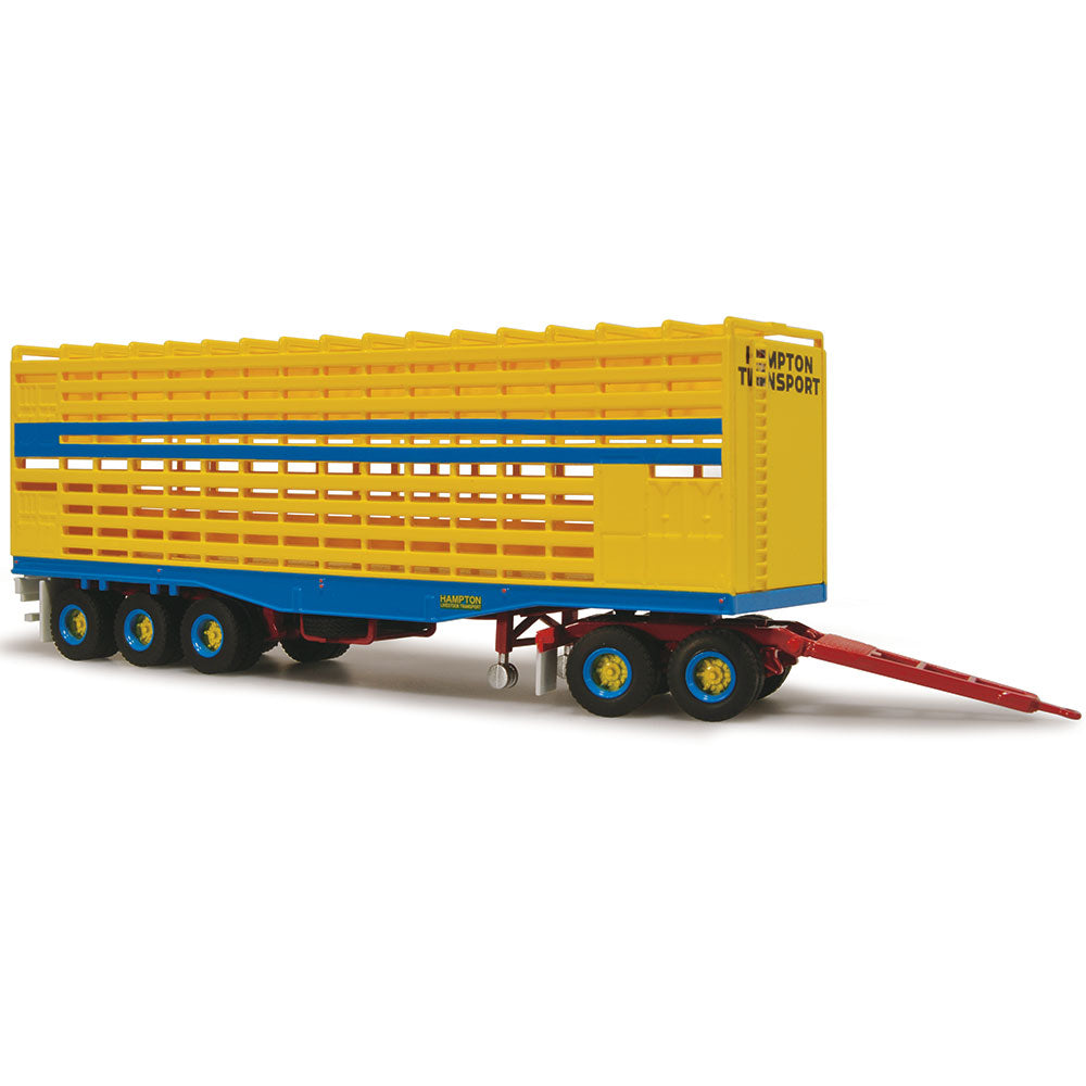 HIGHWAY REPLICAS 1/64 LIVESTOCK TRAILER & DOLLY - HAMPTON