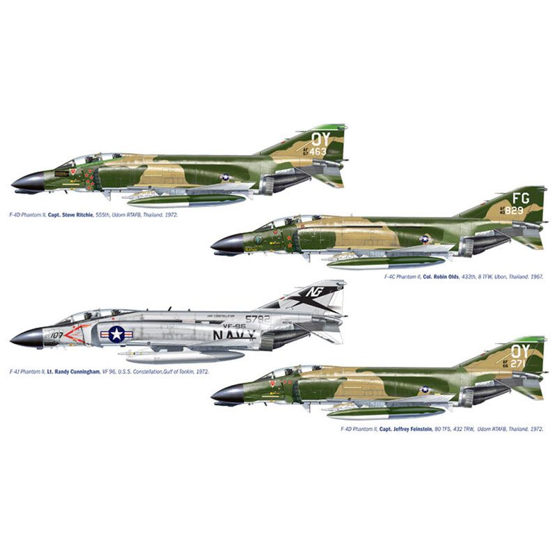 ITALERI 1/72  F-4 C/D/J PHANTOM II ACES (U.S.A.F. - U.S. NAVY VIETNAM ACES)