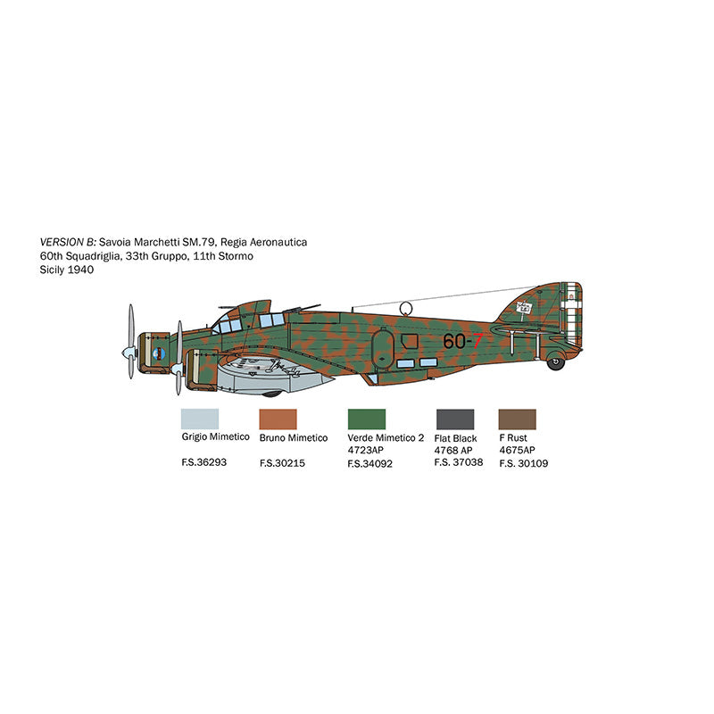 ITALERI 1/72 SM-79 SPARVIERO BOMBER VERSION
