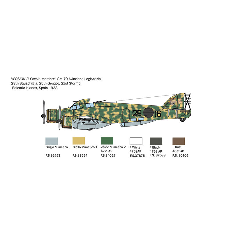 ITALERI 1/72 SM-79 SPARVIERO BOMBER VERSION