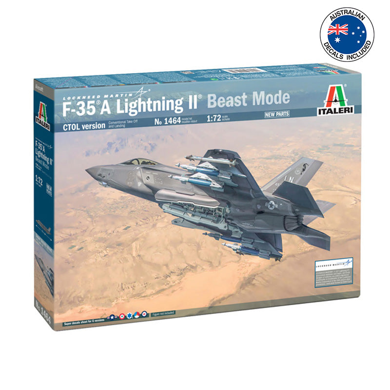 ITALERI 1/72 F-35A LIGHTNING II (BEAST MODE)  WITH AUS. DECALS