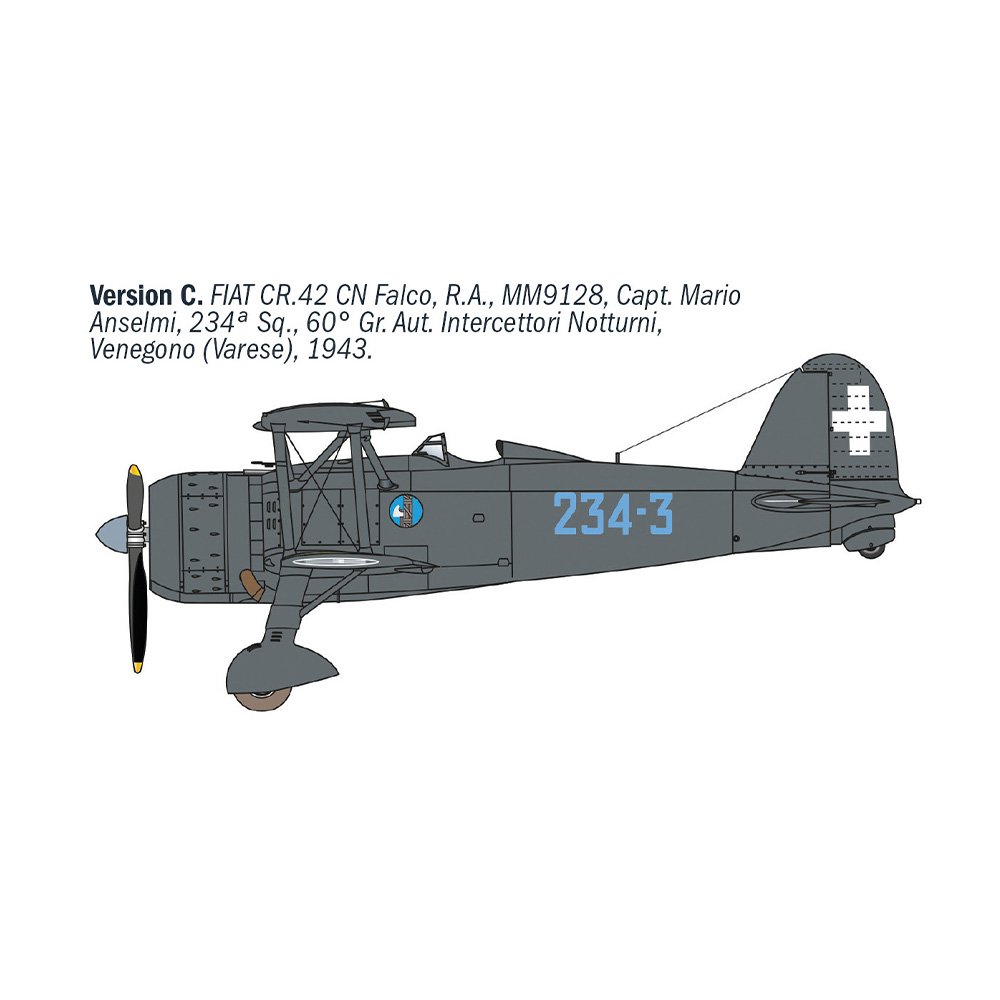 ITALERI 1/72 FIAT CR.42 CN “FALCO” NIGHT FIGHTER