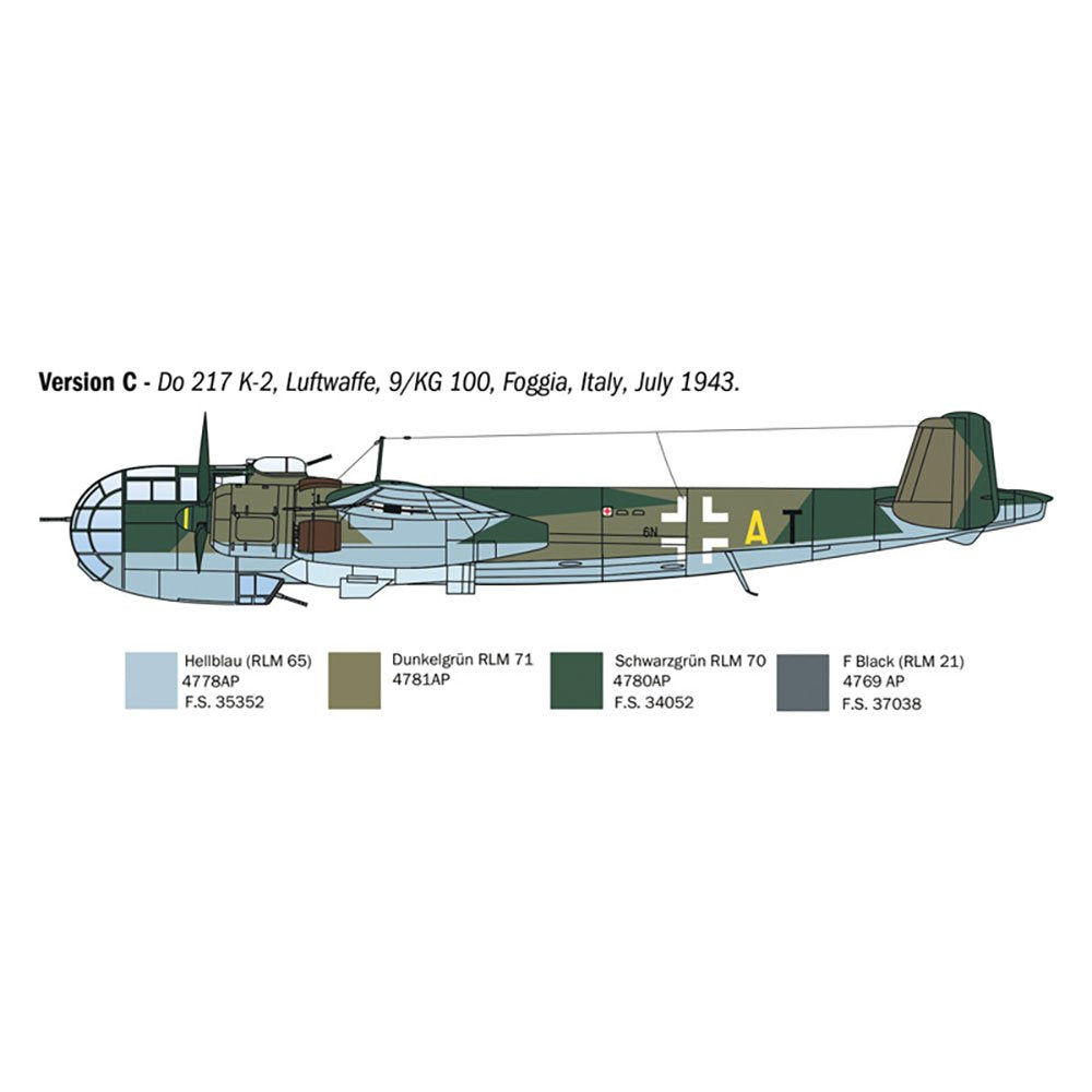 ITALERI 1/72 DORNIER DO 217 K-1/K-2 WITH FRITZ-X GUIDED BOMBS