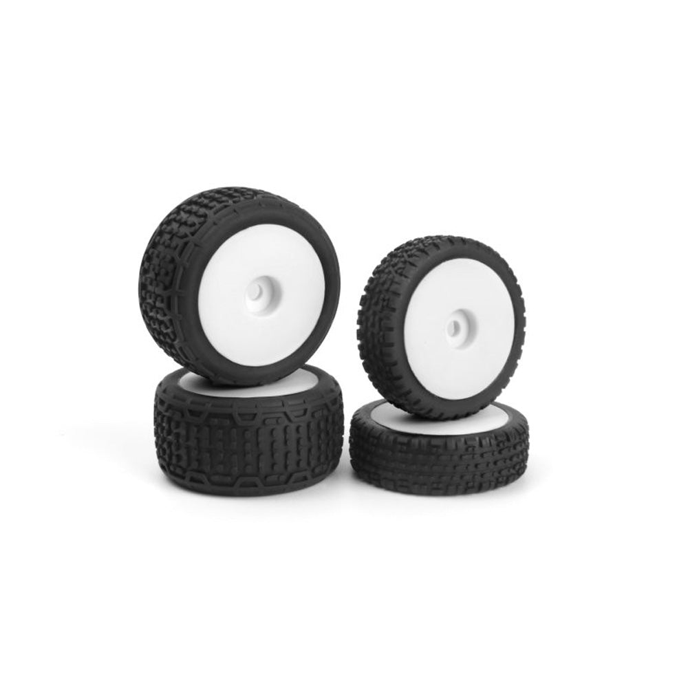 MAVERICK MICROBE BUGGY WHEEL/TYRE SET (WHITE/FRONT/REAR)