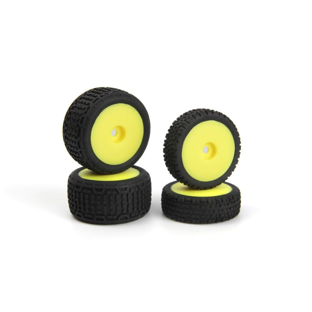 MAVERICK MICROBE BUGGY WHEEL/TYRE SET (YELLOW/FRONT/REAR)