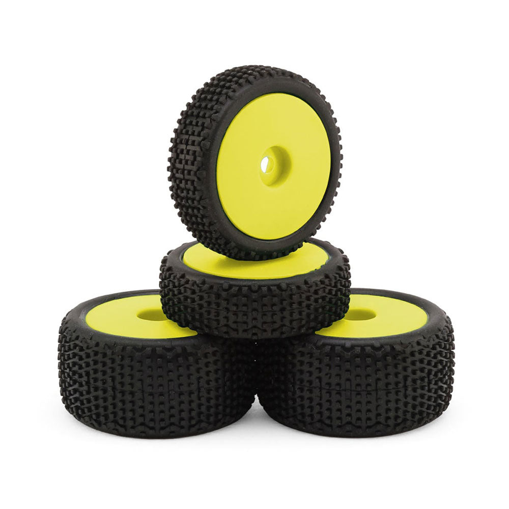 MAVERICK SIDELINE BUGGY WHEEL/TYRE SET (YELLOW/FRONT/REAR)