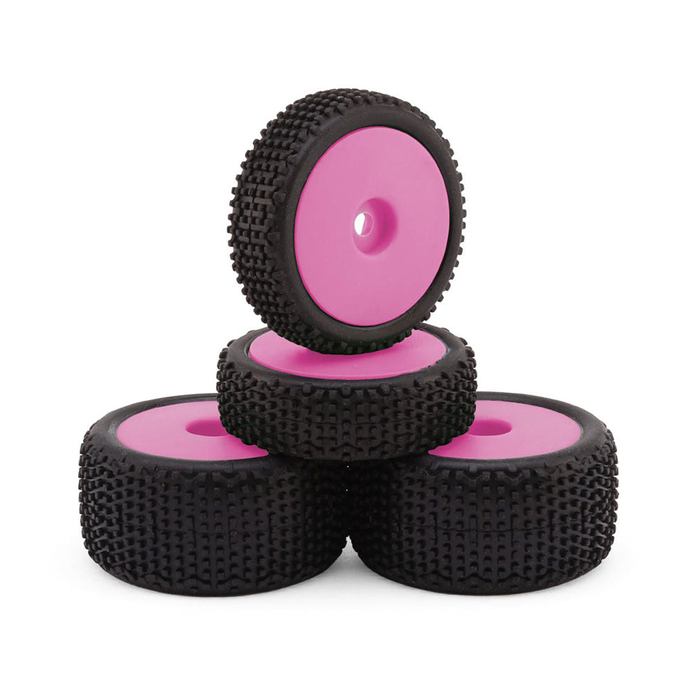 MAVERICK SIDELINE BUGGY WHEEL/TYRE SET (PINK/FRONT/REAR)