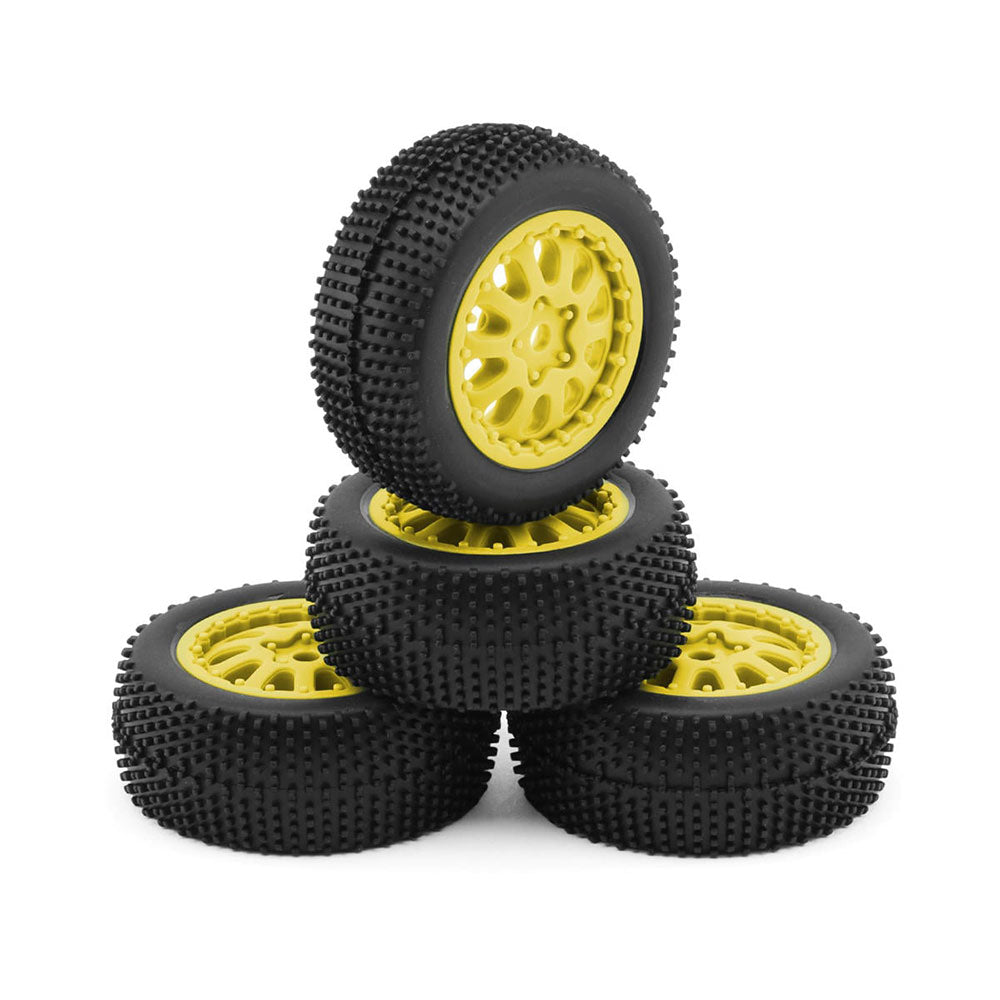 MAVERICK SIDEPIN SC WHEEL/TYRE SET (YELLOW/FRONT/REAR)