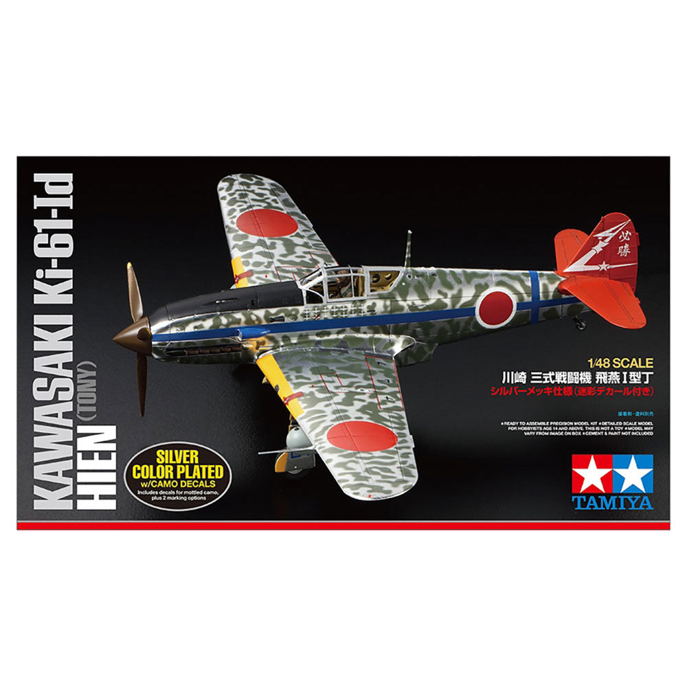TAMIYA 1/48 KAWASAKI KI-61-ID HIEN (TONY) SILVER COLOR PLATED W/CAMO DECALS