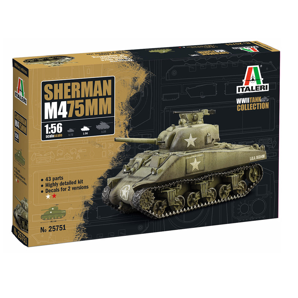 ITALERI 1/56 M4 SHERMAN 75MM