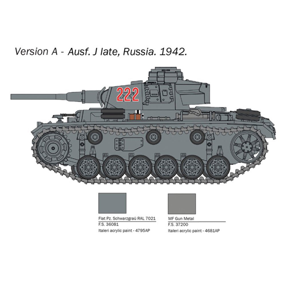 ITALERI 1/56 PANZERKAMPFWAGEN III AUSF. J/L/M/N