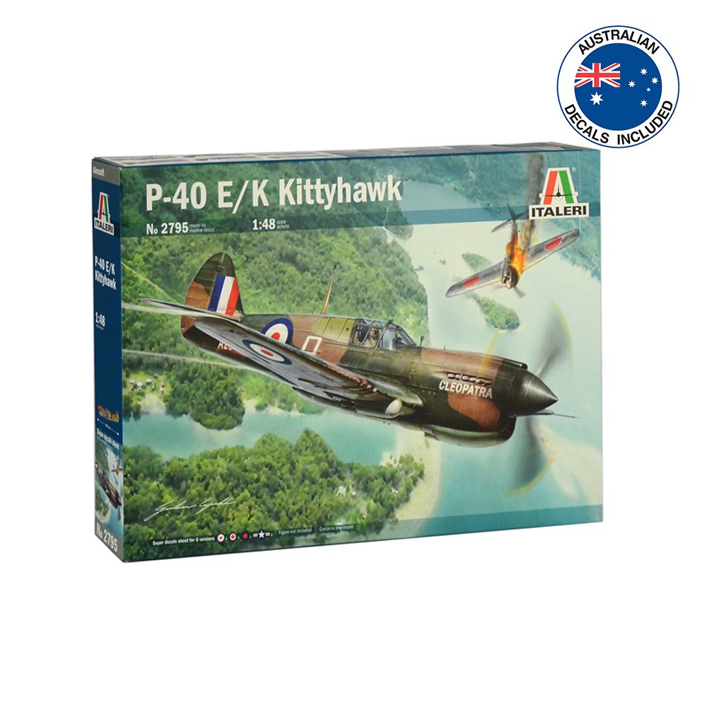 ITALERI 1/48 P-40 E/K KITTYHAWK WITH AUS. DECALS