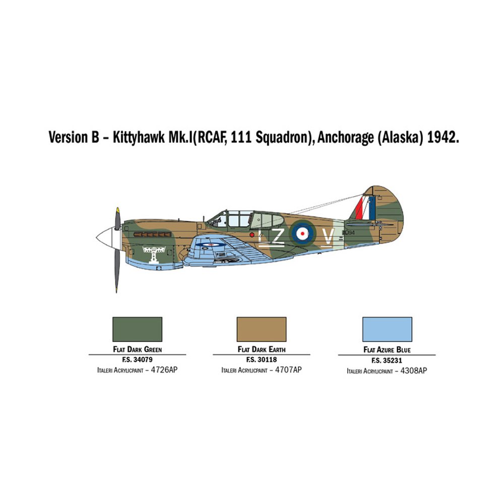 ITALERI 1/48 P-40 E/K KITTYHAWK WITH AUS. DECALS