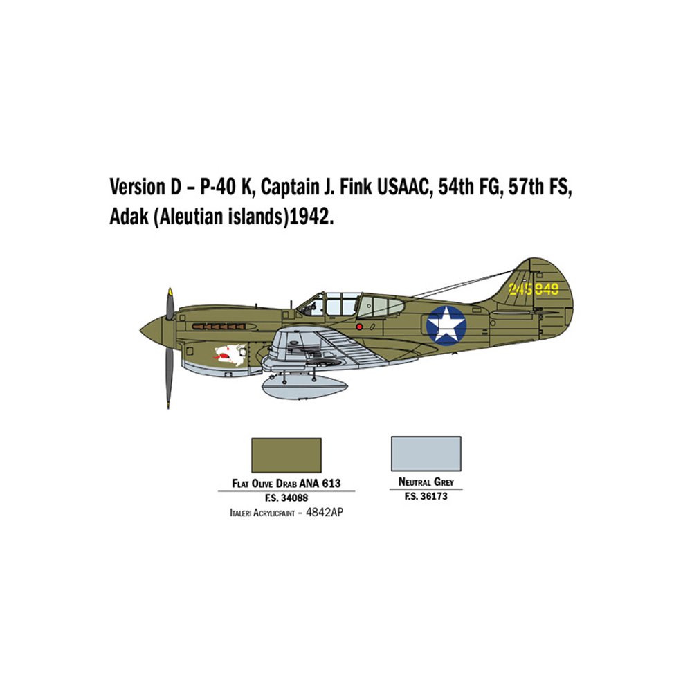 ITALERI 1/48 P-40 E/K KITTYHAWK WITH AUS. DECALS