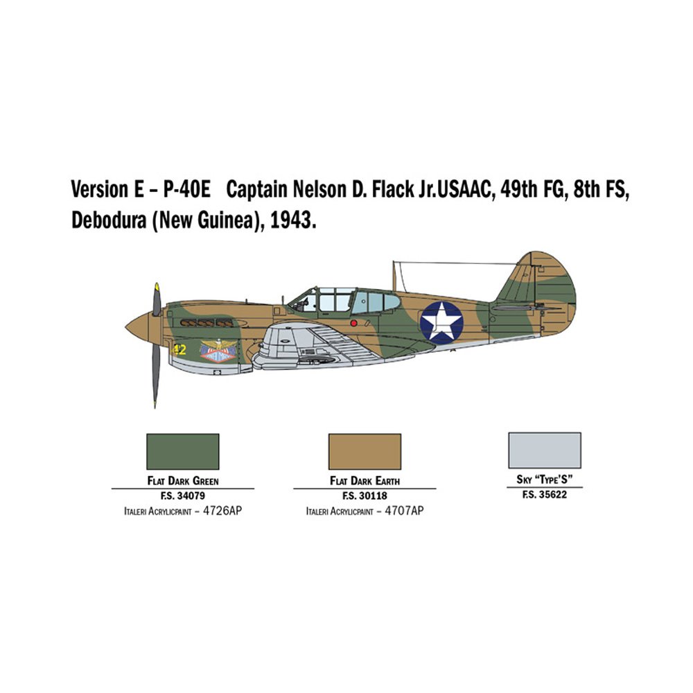ITALERI 1/48 P-40 E/K KITTYHAWK WITH AUS. DECALS